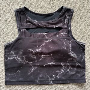 Buffbunny black Marble crop top size L